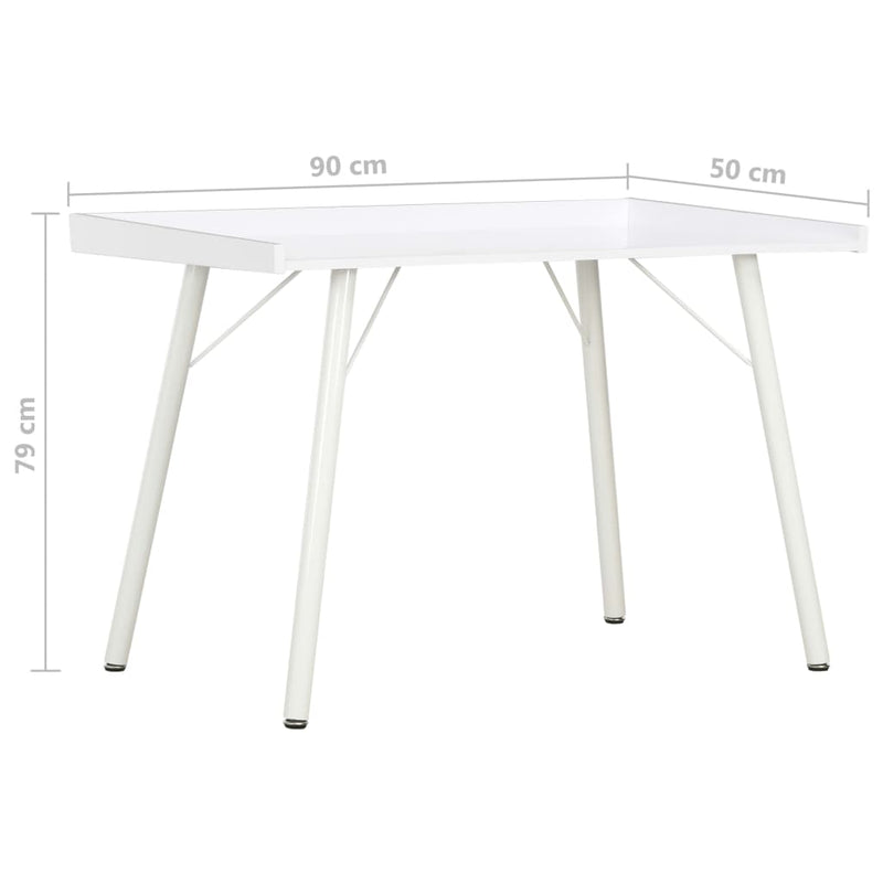 Desk White 90x50x79 cm