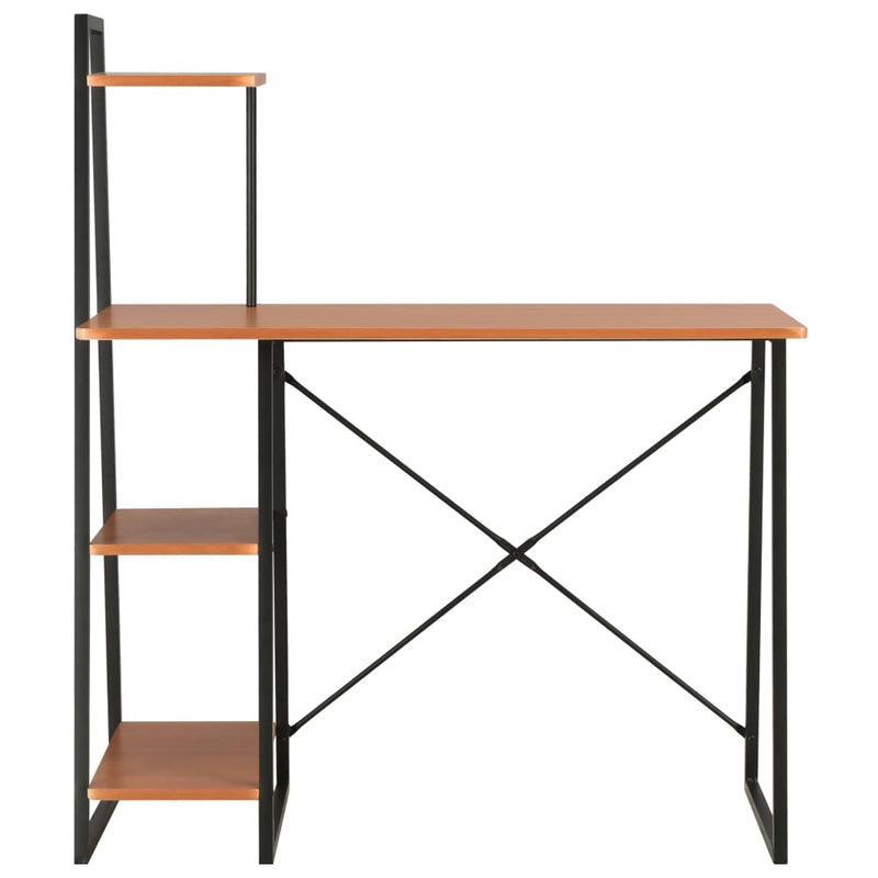 Desk with Shelving Unit Black and Brown 102x50x117 cm