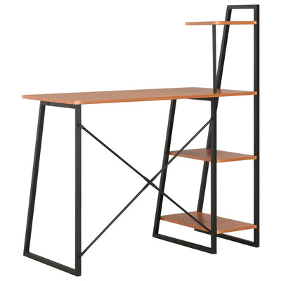 Desk with Shelving Unit Black and Brown 102x50x117 cm