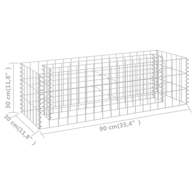 Gabion Raised Bed Galvanised Steel 90x30x30 cm