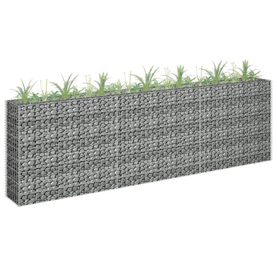 Gabion Raised Bed Galvanised Steel 270x30x90 cm