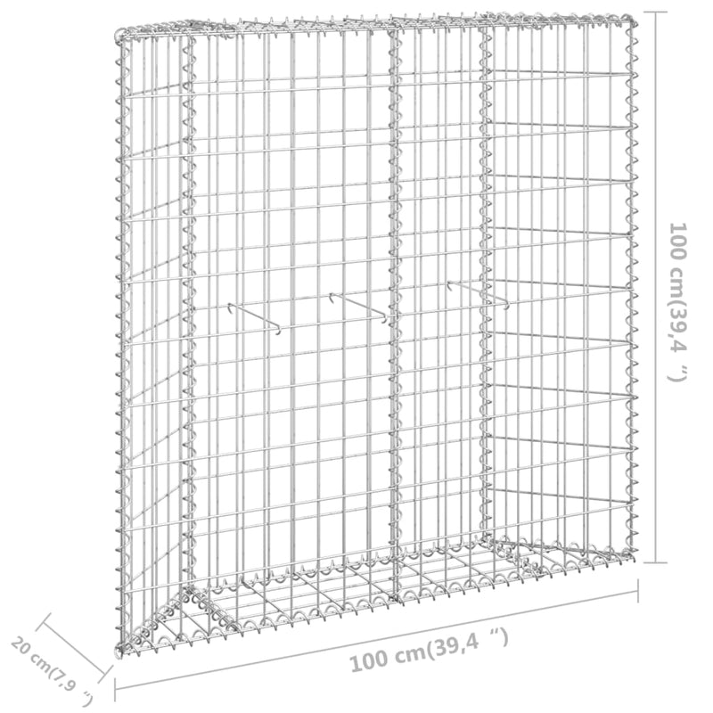 Trapezium Gabion Raised Bed Galvanised Steel 100x20x100 cm