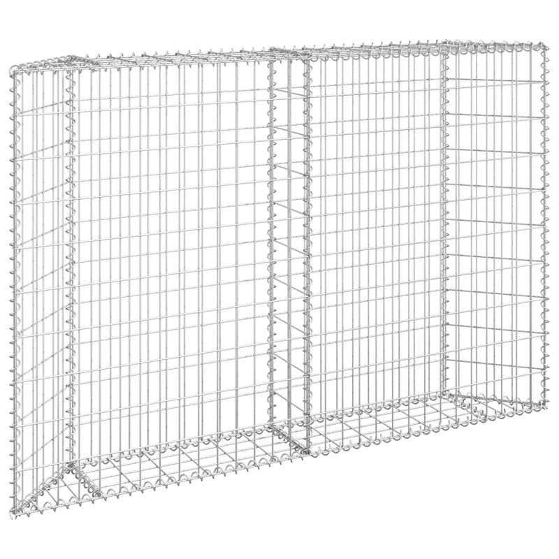 Trapezium Gabion Raised Bed Galvanised Steel 150x20x100 cm