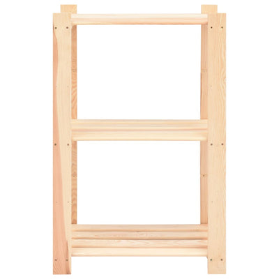 3-Tier Storage Rack 60x38x90 cm Solid Wood Pine 150 kg