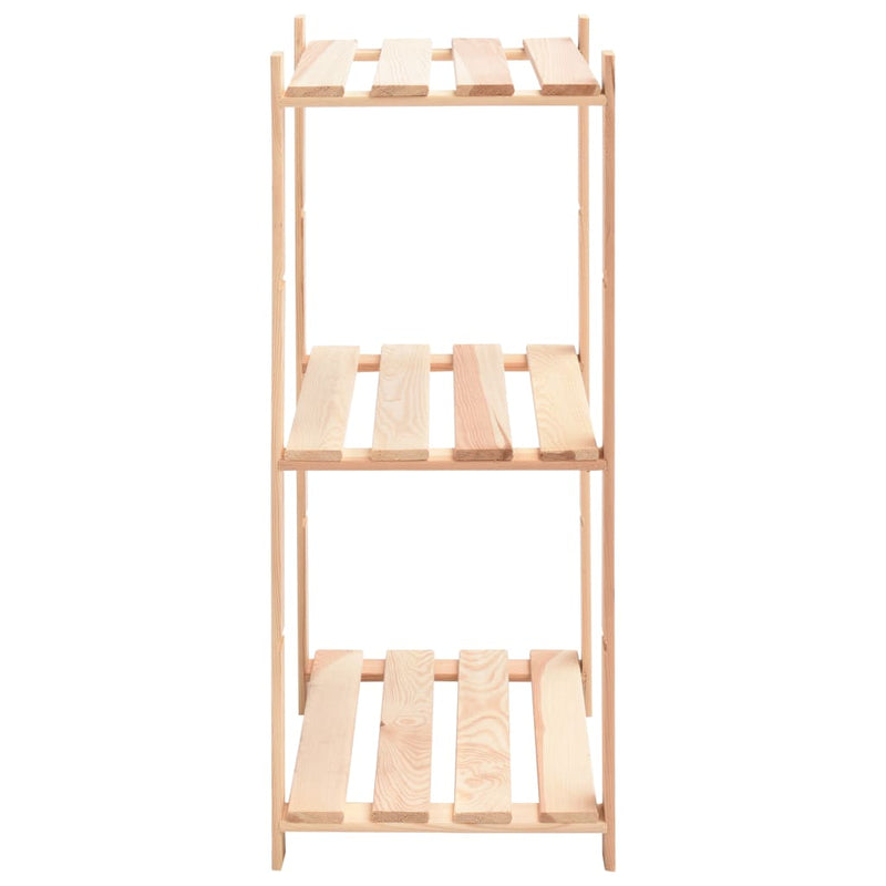 3-Tier Storage Rack 60x38x90 cm Solid Wood Pine 150 kg