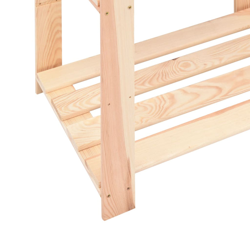 3-Tier Storage Rack 60x38x90 cm Solid Wood Pine 150 kg