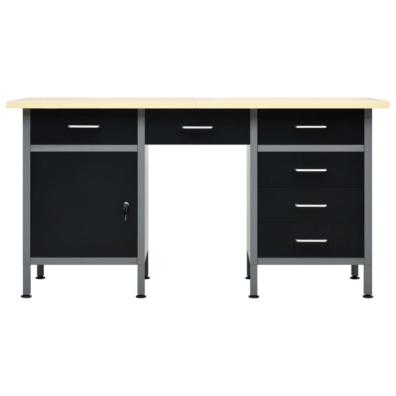 Workbench Black 160x60x85 cm Steel