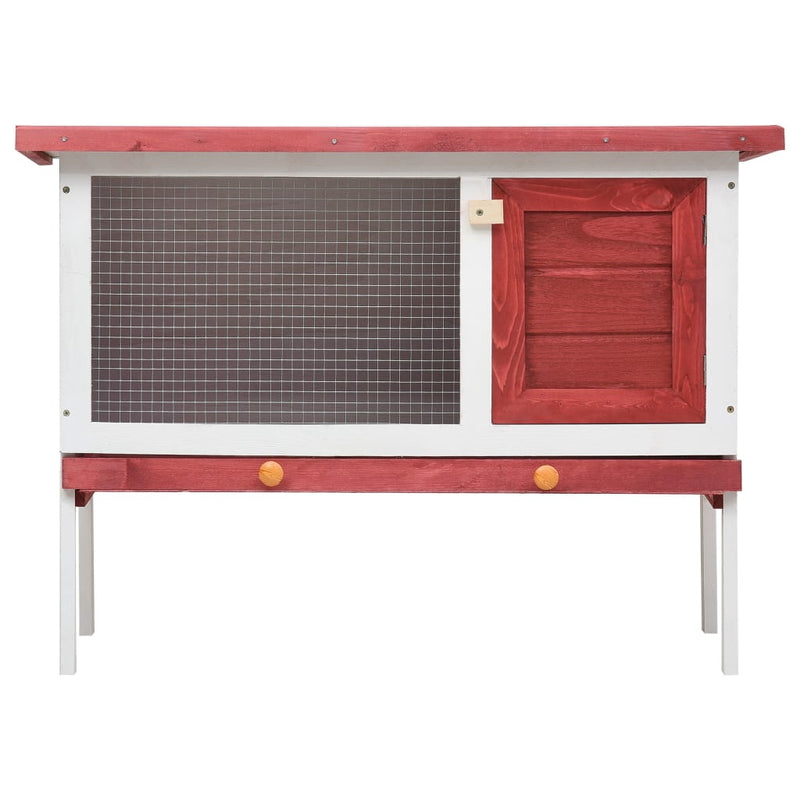 Outdoor Rabbit Hutch 1 Layer Red Wood