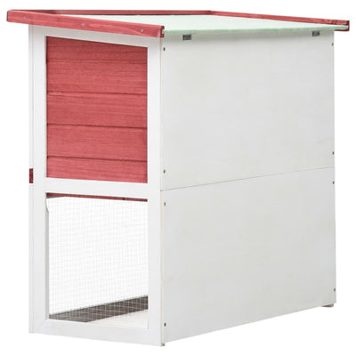 Outdoor Rabbit Hutch 1 Door Red Wood