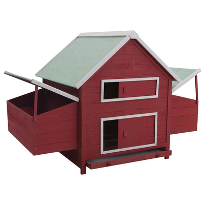 Chicken Coop Red 157x97x110 cm Wood