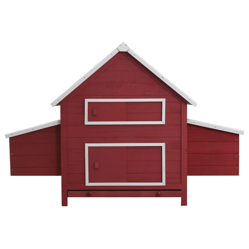 Chicken Coop Red 157x97x110 cm Wood