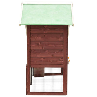 Rabbit Hutch Mocha and White 140x63x120 cm Solid Firwood