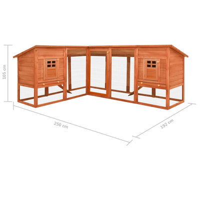 Outdoor Rabbit Hutch with Run Brown Solid Fir Wood