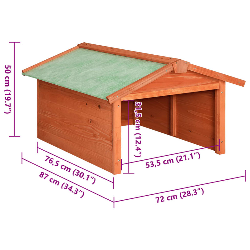 Robotic Lawn Mower Garage 72x87x50 cm Solid Firwood