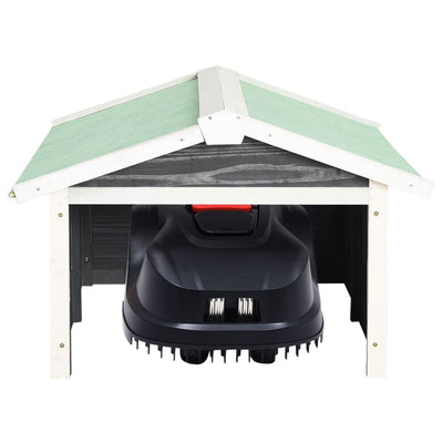 Robotic Lawn Mower Garage 72x87x50 cm Grey and White Firwood