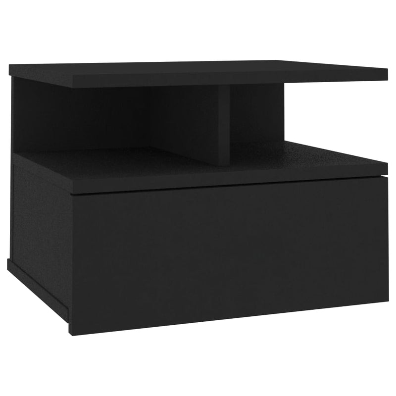 Floating Nightstand Black 40x31x27 cm Engineered Wood