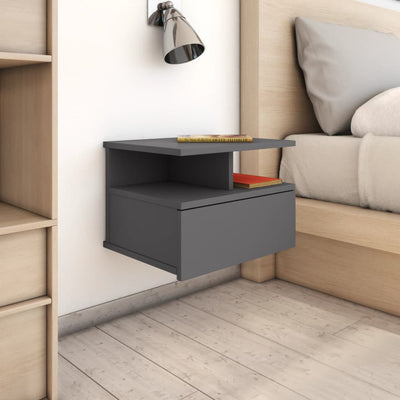 Floating Nightstand Grey 40x31x27 cm Engineered Wood