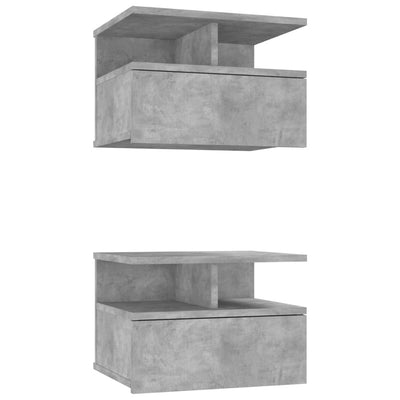 Floating Nightstands 2 pcs Concrete Grey 40x31x27 cm Engineered Wood