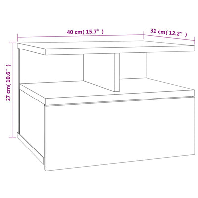 Floating Nightstands 2 pcs Concrete Grey 40x31x27 cm Engineered Wood