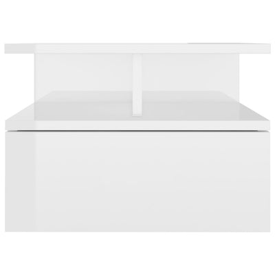 Floating Nightstand High Gloss White 40x31x27 cm Engineered Wood