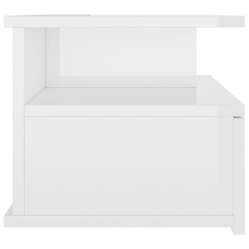 Floating Nightstand High Gloss White 40x31x27 cm Engineered Wood