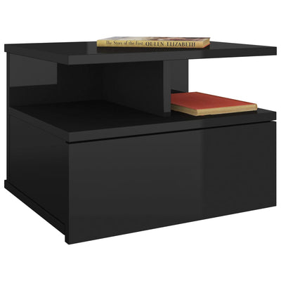 Floating Nightstands 2 pcs High Gloss Black 40x31x27 cm Engineered Wood