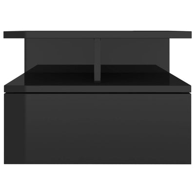 Floating Nightstands 2 pcs High Gloss Black 40x31x27 cm Engineered Wood