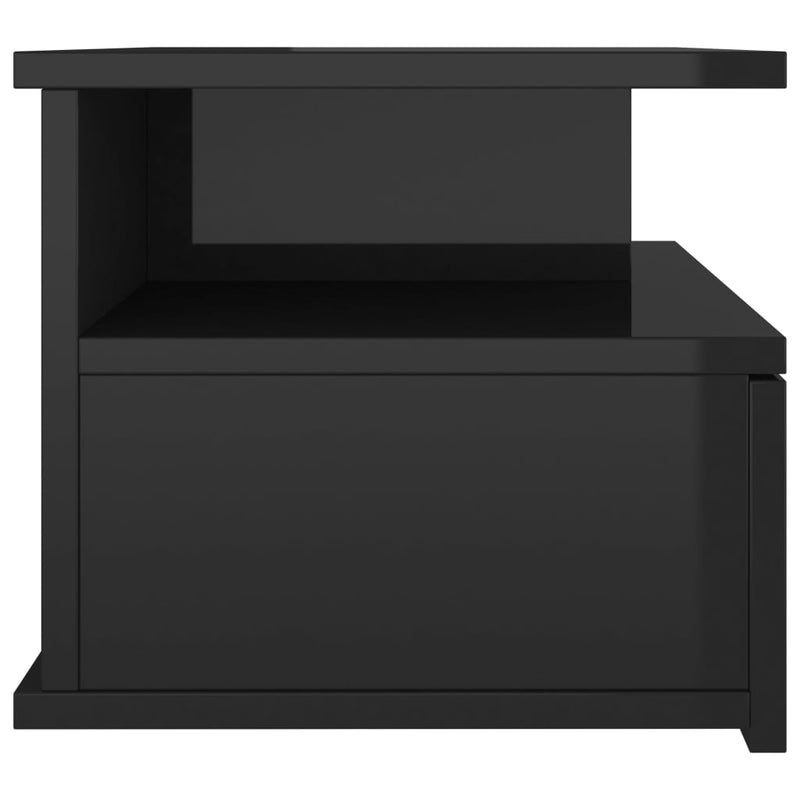 Floating Nightstands 2 pcs High Gloss Black 40x31x27 cm Engineered Wood