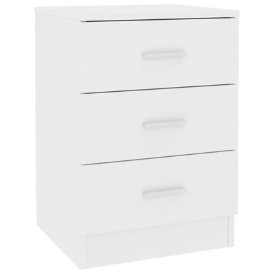 Bedside Cabinet White 38x35x56 cm Engineered Wood