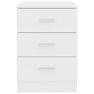 Bedside Cabinet White 38x35x56 cm Engineered Wood