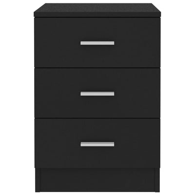 Bedside Cabinet Black 38x35x56 cm Engineered Wood