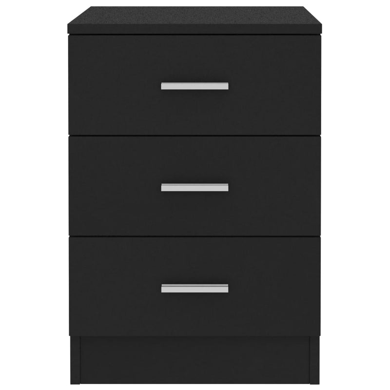 Bedside Cabinet Black 38x35x56 cm Engineered Wood