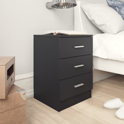 Bedside Cabinets 2 pcs Black 38x35x56 cm Engineered Wood