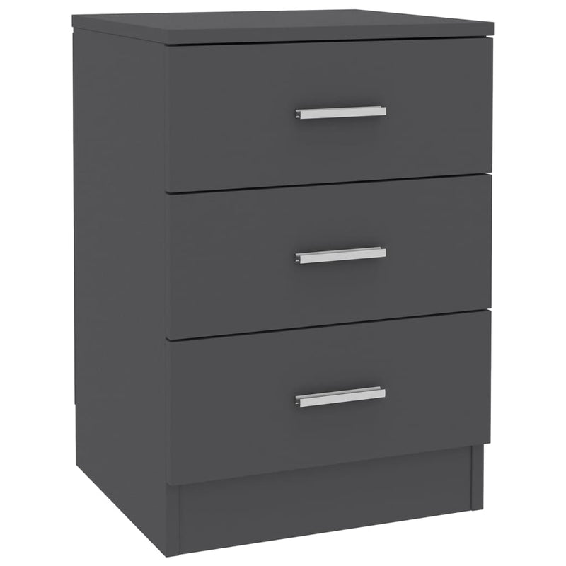 Bedside Cabinet Grey 38x35x56 cm Engineered Wood