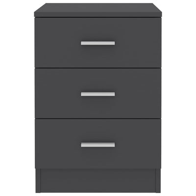 Bedside Cabinet Grey 38x35x56 cm Engineered Wood