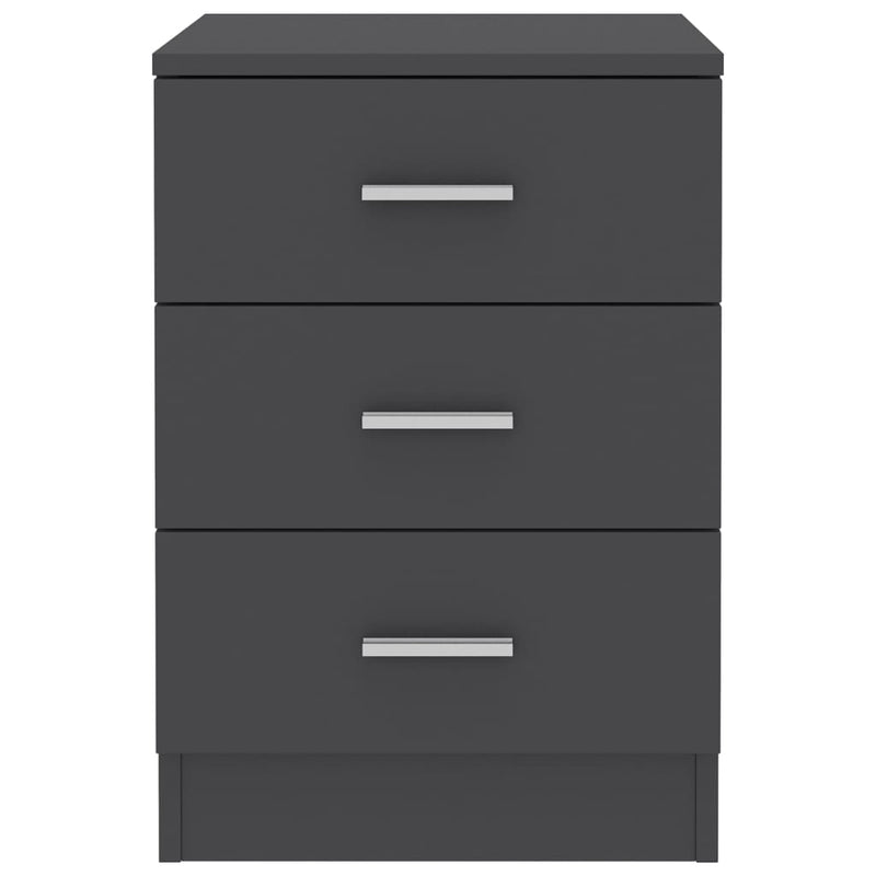 Bedside Cabinet Grey 38x35x56 cm Engineered Wood