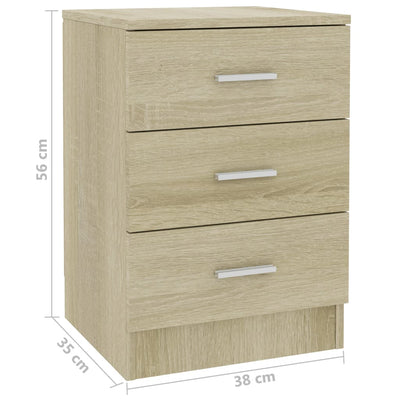 Bedside Cabinet Sonoma Oak 38x35x56 cm Engineered Wood