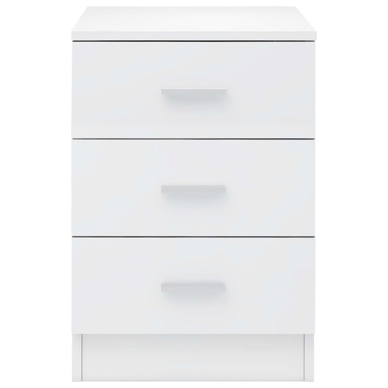 Bedside Cabinet High Gloss White 38x35x56 cm Engineered Wood