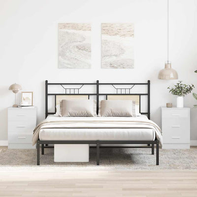 Bedside Cabinets 2 pcs High Gloss White 38x35x56 cm Engineered Wood