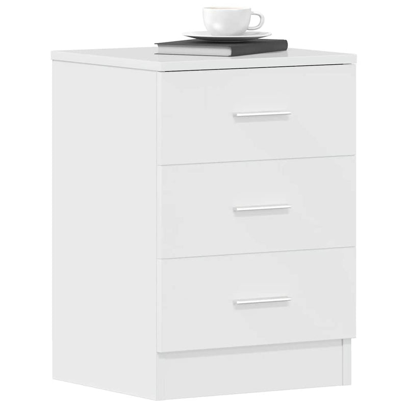 Bedside Cabinets 2 pcs High Gloss White 38x35x56 cm Engineered Wood