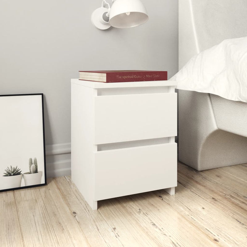 Bedside Cabinet White 30x30x40 cm Engineered Wood