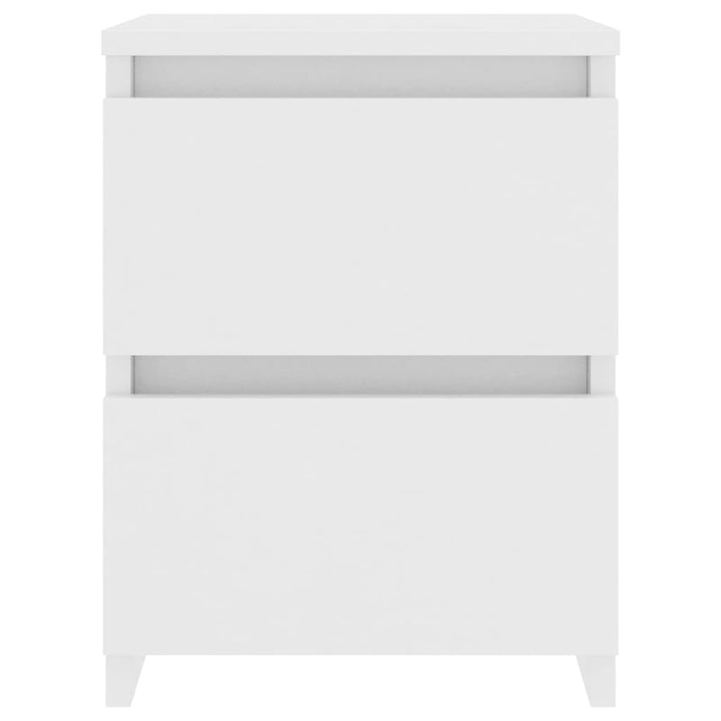 Bedside Cabinets 2 pcs White 30x30x40 cm Engineered Wood