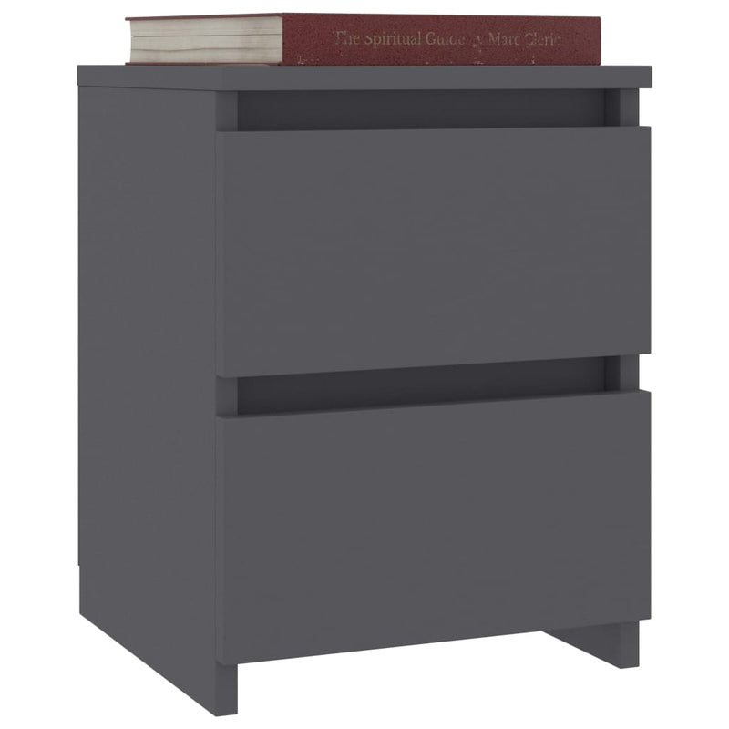 Bedside Cabinet Grey 30x30x40 cm Engineered Wood