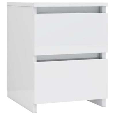 Bedside Cabinets 2 pcs High Gloss White 30x30x40 cm Engineered Wood