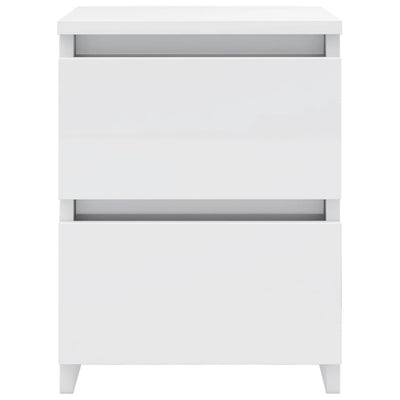 Bedside Cabinets 2 pcs High Gloss White 30x30x40 cm Engineered Wood