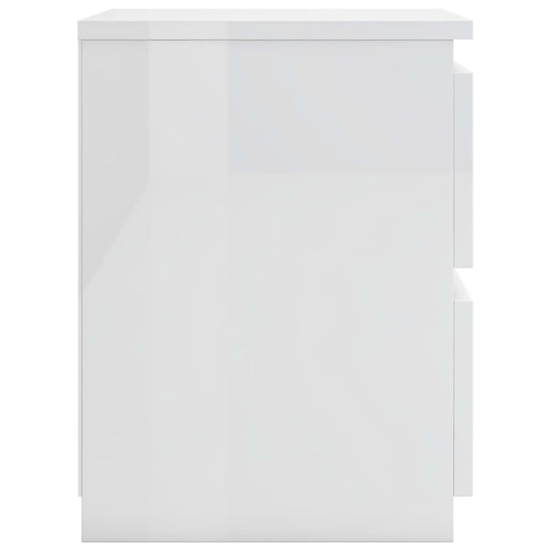 Bedside Cabinets 2 pcs High Gloss White 30x30x40 cm Engineered Wood