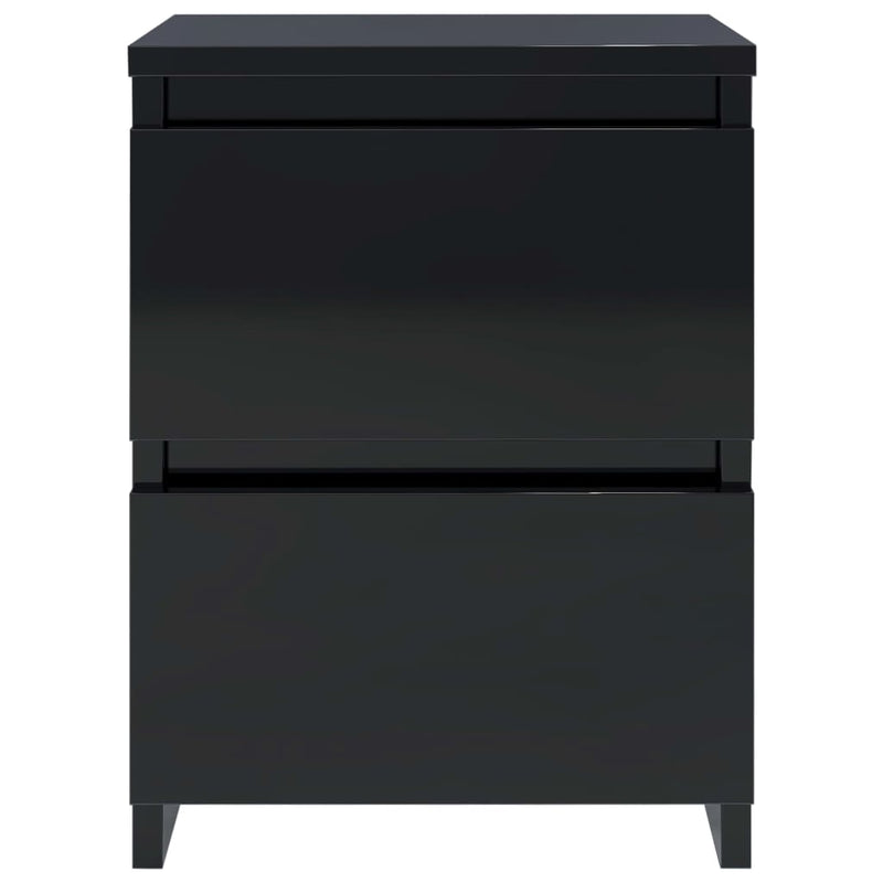 Bedside Cabinet High Gloss Black 30x30x40 cm Engineered Wood