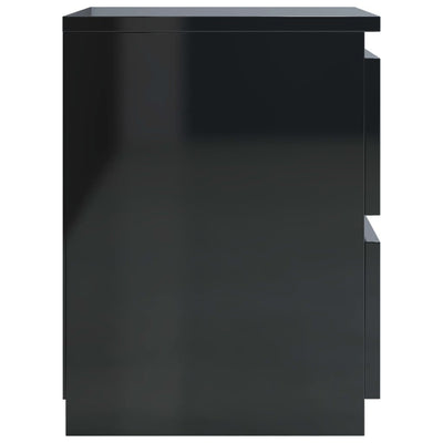 Bedside Cabinet High Gloss Black 30x30x40 cm Engineered Wood