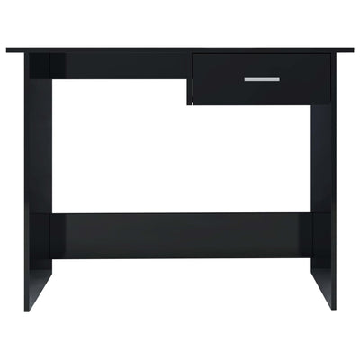 Desk High Gloss Black 100x50x76 cm Engineered Wood