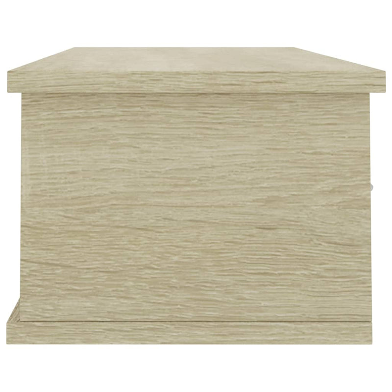 Wall-mounted Drawer Shelf White and Sonoma Oak 88x26x18.5 cm Engineered Wood